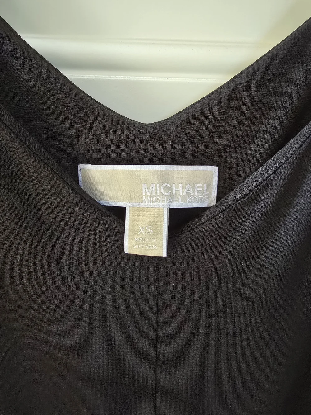 Michael Kors Black Cold-Shoulder Chain-Strap Long Sleeve Dress